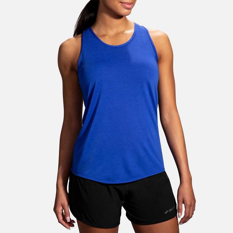 Brooks Distance Running Tank Top - Women's - Blue (15074-TIQH)